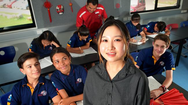 Chinese language teacher Amber Lu is part of the Northern Territory’s foreign languages teacher program. Picture: Patrina Malone