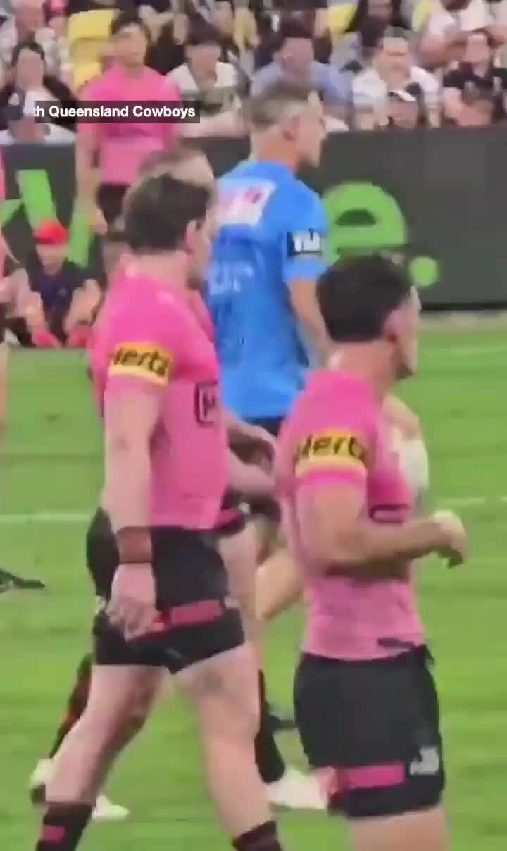 Panthers trainer appears to spray water on the ball