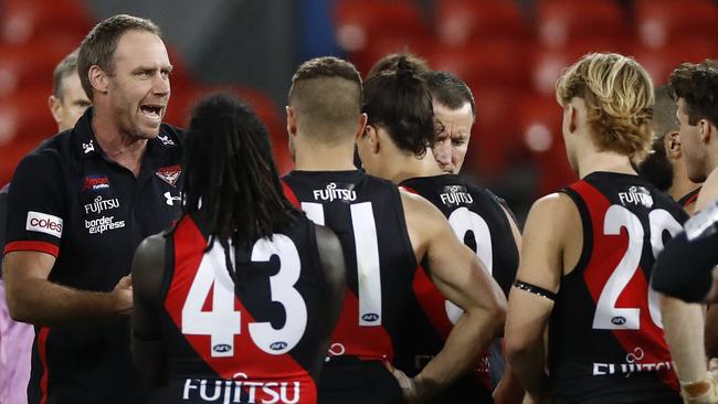 Ben Rutten has taken the keys to the Bombers, leaving coach John Worsfold on the bench. Picture: Ryan Pierse/Getty Images