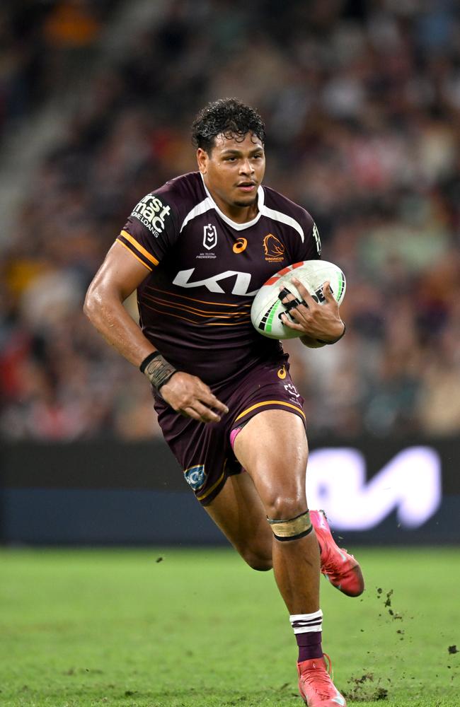 Selwyn Cobbo impressed at fullback for the Broncos in Walsh’s absence. Picture: NRL Photos