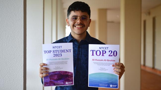 Al-Hussain Al-Ibrahim was the top NTCET student of 2023 with a perfect ATAR of 99.95. Picture: Pema Tamang Pakhrin