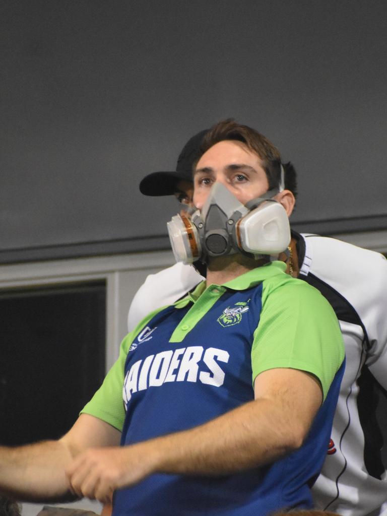 <p>Fans in the crowd at the New Zealand Warriors v Canberra Raiders at BB Print Stadium in Mackay, August 27, 2021. Picture: Matthew Forrest</p>