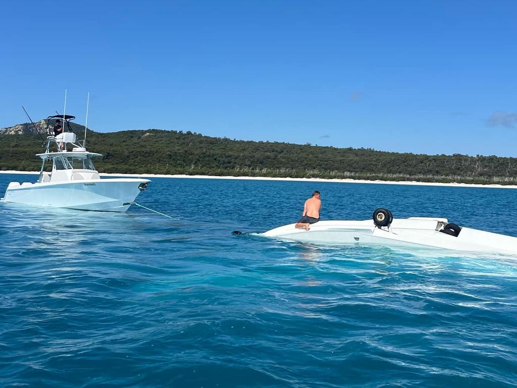 The seaplane was towed to Whitehaven Beach. Picture: Supplied