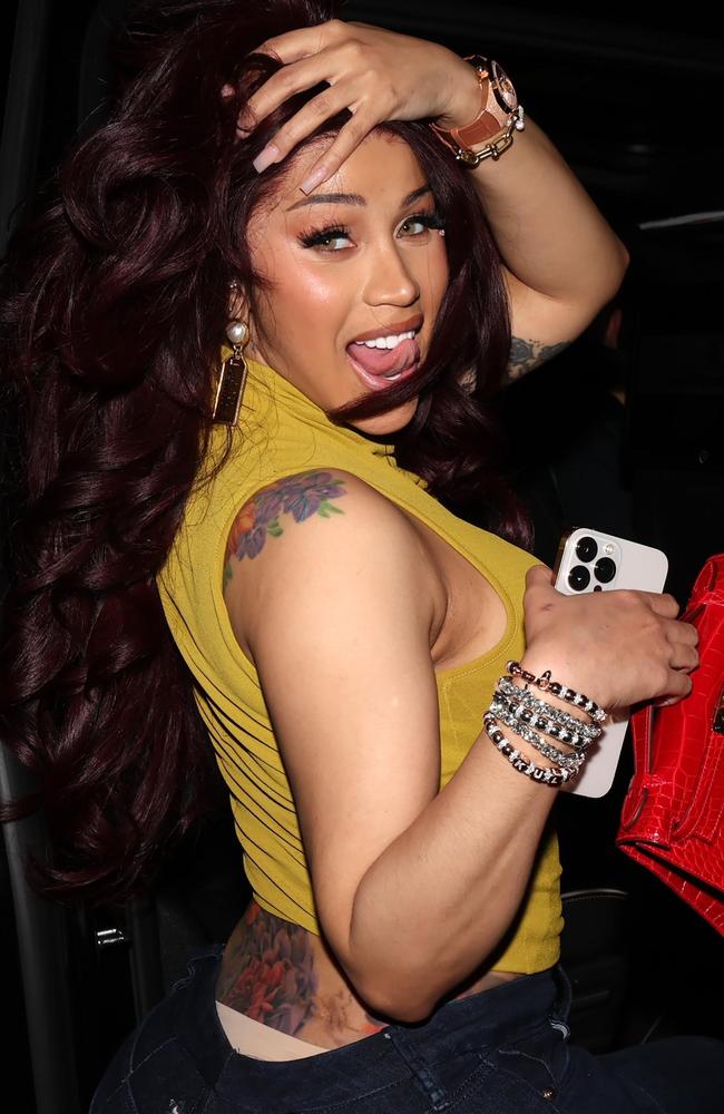 Rapper Cardi B was ready for fun at the ‘Girls Like Karaoke’ even in New York City. Picture: Splash/Backgrid