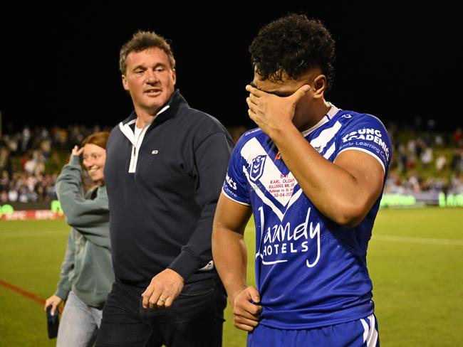 Karl Oloapu walks off the field. NRL PHOTOS.