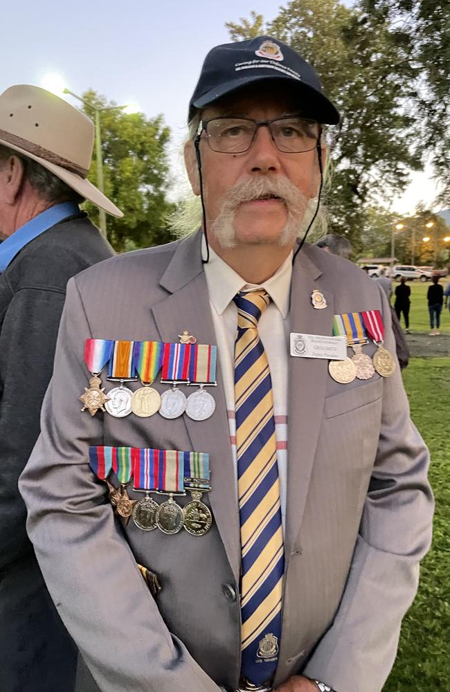Farleigh-Northern Beaches RSL sub branch deputy president Greg Smith wore medals from his service in the RAAF, as well as his father's World War II medals and grandfather's World War I medals. Photo: Fergus Gregg
