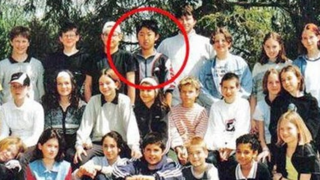 Kim Jong Un (circled) in an undated class photo at Liebefeld-Steinhölzli public school in Koeniz. Picture: Supplied