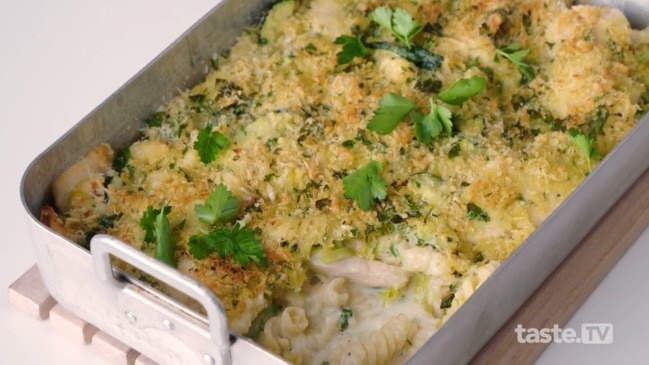 Chicken Kyiv pasta bake