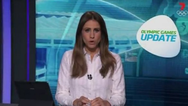 Amanda Abate made the Freudian slip during an Olympic update on Channel Seven last night. Picture: Channel Seven