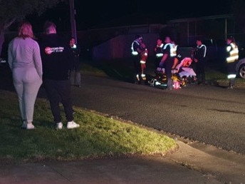 Car rollover in Corio on Thursday morning. Pciture: Nathan Garratt