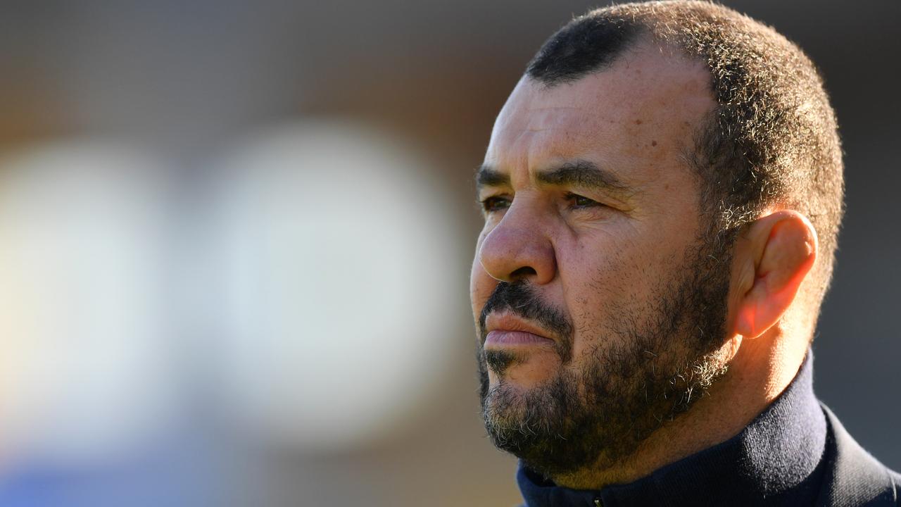 Michael Cheika looks on prior to the international between Italy and Australia.