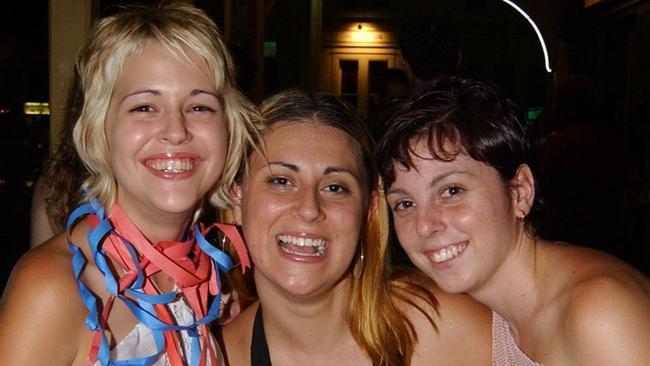 Belinda Coco, Rebecca Pedruzzi & Rebecca Manassero on Flinders Street East Pic Bryan Lynch AD273010