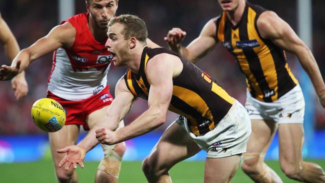 The Tigers can limit Tom Mitchell’s influence with a tag. Picture: Phil Hillyard