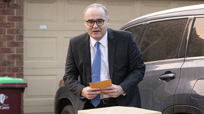 Adem Somyurek outside his home in Melbourne. Picture: AAP.