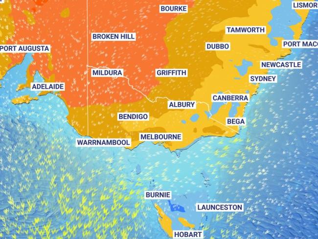 A fresh rain band could bring showers this week to much of Australia. Picture: Sky News Weather.