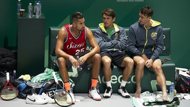 Millman with fellow Aussie tennis player Nick Kyrgios.