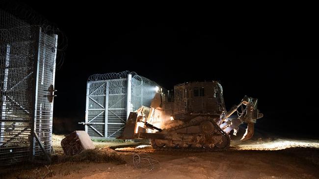 An Israeli army armoured excavator during operations in Rafah. Israeli Army via AFP