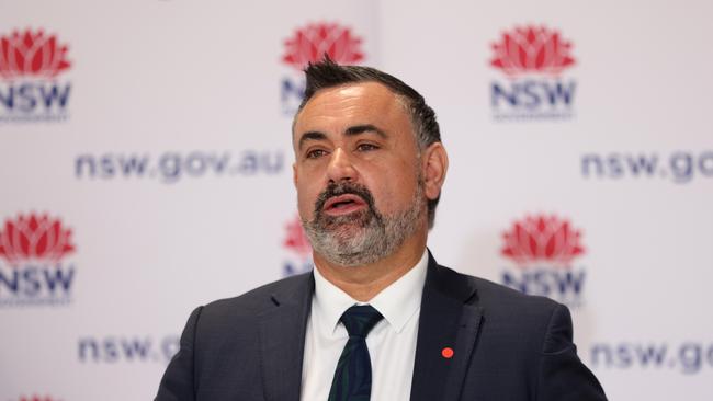 SYDNEY, AUSTRALIA - NewsWire Photos AUGUST 30, 2021: Deputy Premier John Barilaro pictured at a covid-19 update press conference, St Leonards. Picture: NCA NewsWire / Damian Shaw