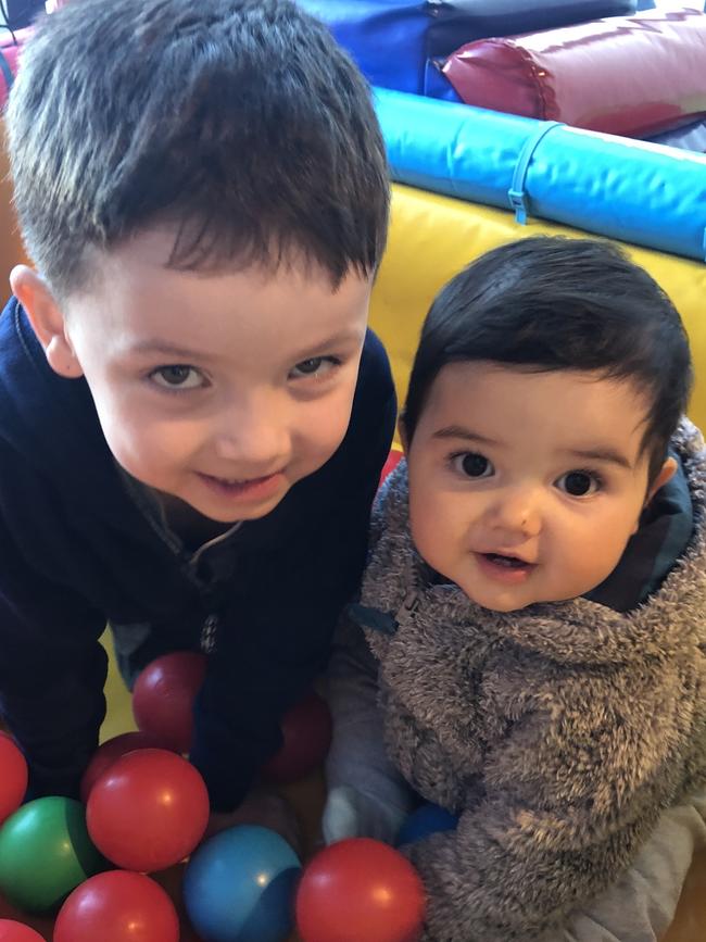 Cody with his little sister Emerson, one.