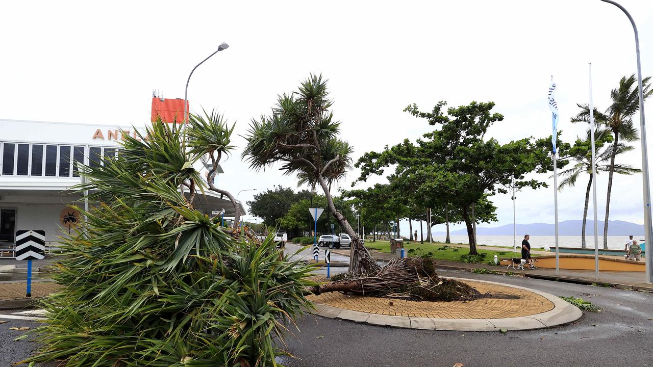 Townsville locals woke early to inspect the damage along The Strand left from TC Kirrily that hit overnight. Pics Adam Head
