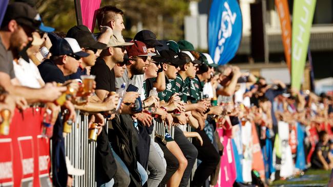 Almost 10,000 fans packed Manly Oval for the local Shute Shield derby.