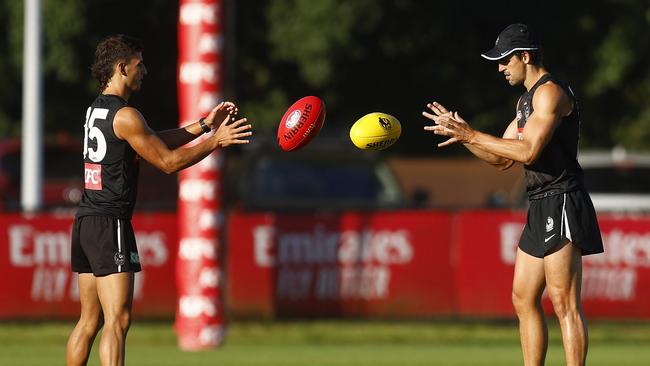 Nick Daicos (left) has impressed Scott Pendlebury. Picture: Mike Owen/Getty Images