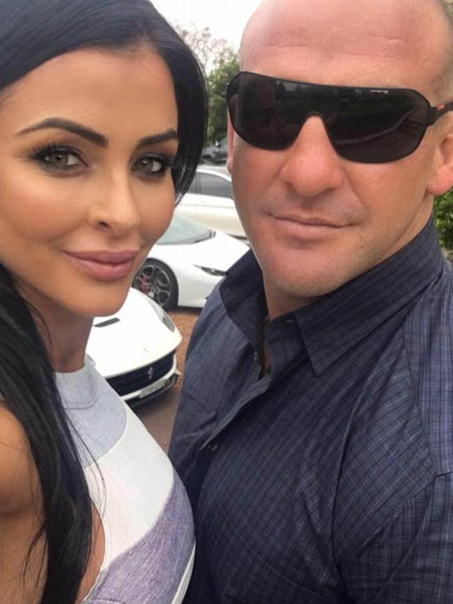 Social media image of former Comanchero Bikie boss Mark Buddle with partner Mel Terwisscha