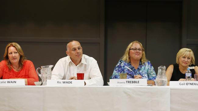 Meet the candidates night co-hosted by Tugun Progress Association and Friends of Currumbin. Candidates Natalie Wain, Ric Wadem Shawna Trebble and Gail O'Neill. Picture: Jerad Williams