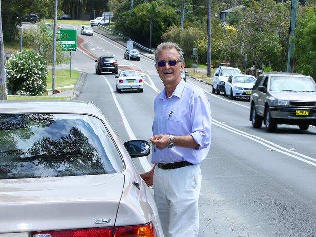 Dr Kevin Coleman holds dire fears of another fatality on Scenic Highway in Terrigal unless safety improvements are urgently made. Picture: Peter Clark