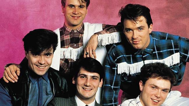 Spandau Ballet back in the early 1980s — Tony Hadley bottom, centre. Pic: Supplied