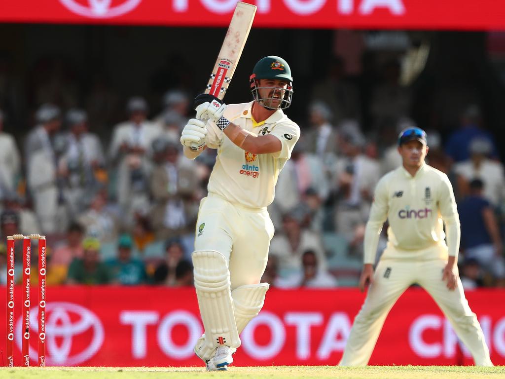 Travis Head bats during his stunning day two Ashes century against England in the first Test at The Gabba. Picture: Chris Hyde/Getty Images