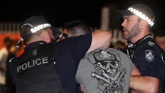 Police had a busy night on the Gold Coast during schoolies 2019. 16th November 2019 Surfers Paradise AAP Image/Richard Gosling