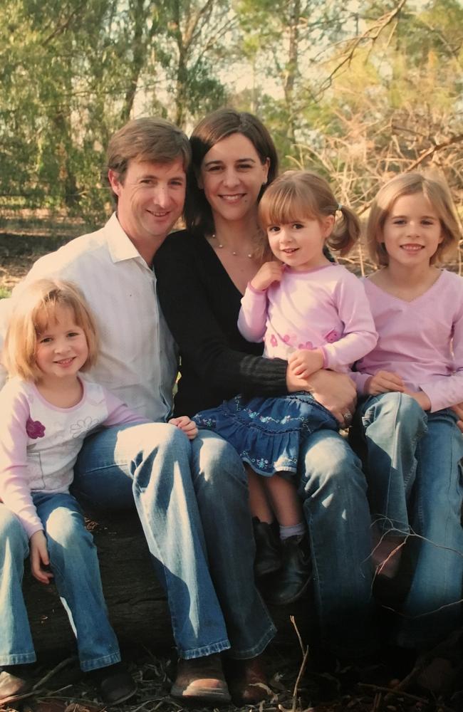 Deb and Jason Frecklington with their young family. “Mum can’t really walk down the street, especially in Kingaroy in our electorate, without wanting to chat.”