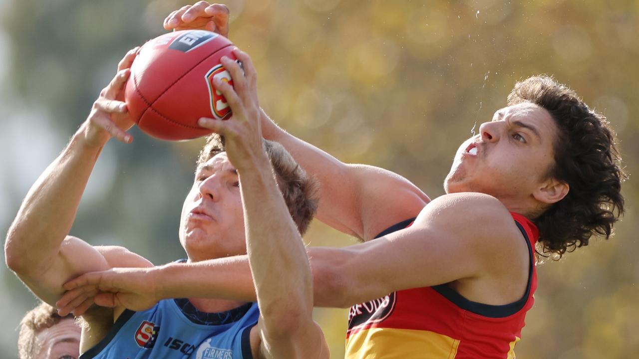 James Borlase (R) will debut for the Crows. (SANFL Image/David Mariuz)