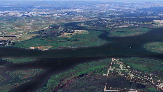 A satellite view of Russell Island looking west to the mainland across Redland Bay. Picture: Google Earth