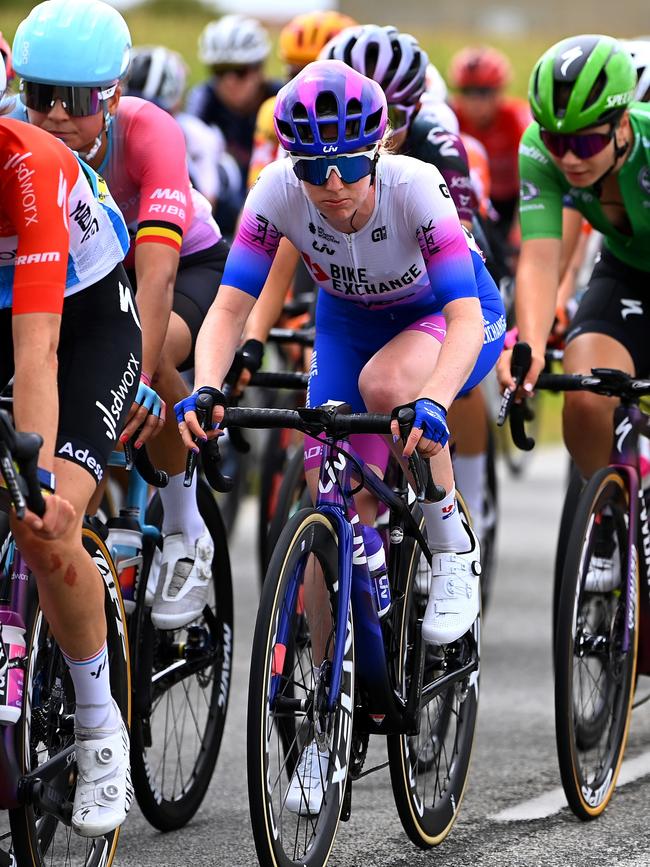 Alexandra Manly of Australia and Team Bikeexchange – Jayco competes during the 1st Tour de France Femmes 2022. Picture: Tim de Waele / Getty Images