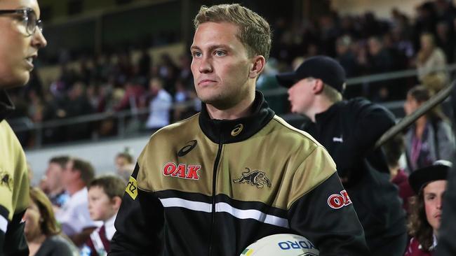 Matt Moylan on the sidelines during NRL match Manly Sea Eagles v Penrith Panthers at Brookvale oval. Picture. Phil Hillyard