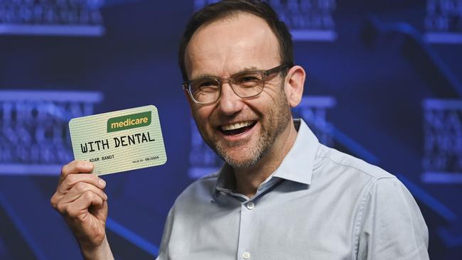 Greens’ leader Adam Bandt plans to use $500bn in ‘Robin Hood’ taxes to fund his election promises. Picture: NewsWire