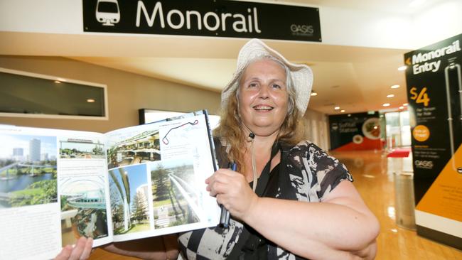 Monorail enthusiast Helen O'Boyle came all the way from Sydney for the monorail’s final journey. Picture Mike Batterham