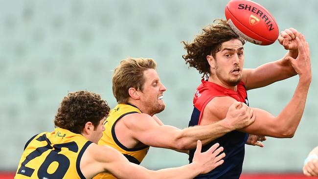 Melbourne’s Luke Jackson is the firm 2021 AFL Rising Star favourite. Picture: Getty Images