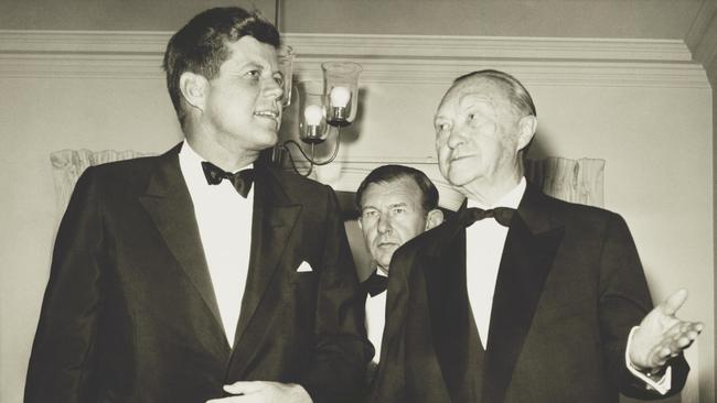 West German Chancellor Konrad Adenauer with President John F. Kennedy in 1961