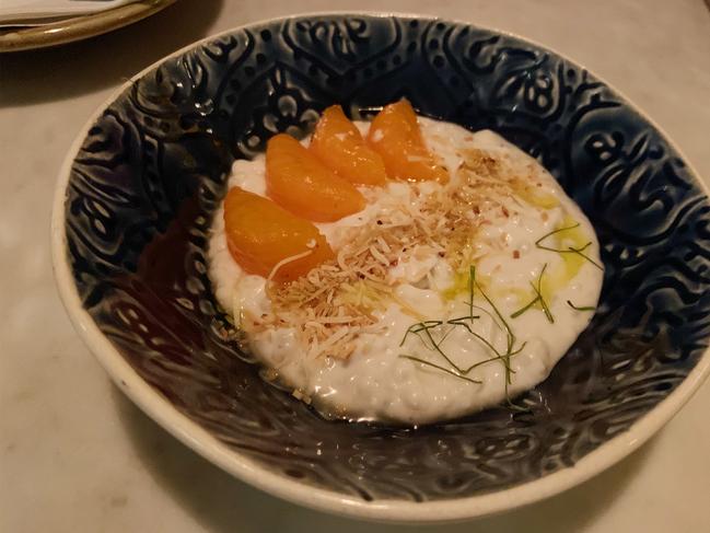 Graze pix, Golden Boy for Sun Oct 13. - Tapioca pudding with toasted coconut, clementine and line at Golden Boy