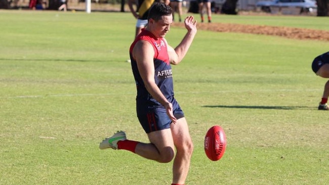 Eastern Park forward Shawn Mansell had a day for himself on Saturday, booting 20 goals against St Paul's OS. Picture: Eastern Park Football Club