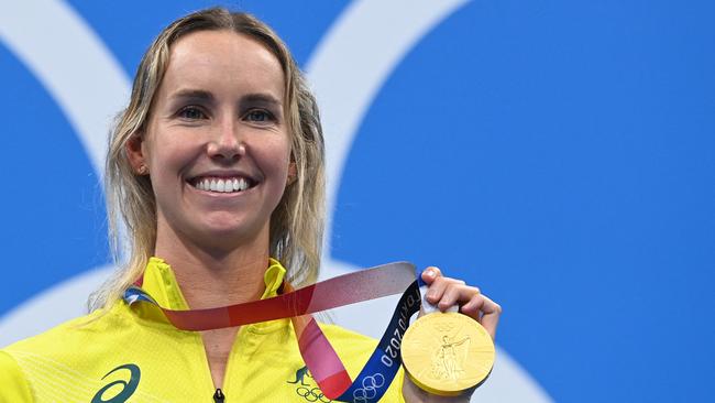 Emma McKeon would be in the running to be honoured with a stadium or a stand. Picture: Jonathan Nackstrand / AFP