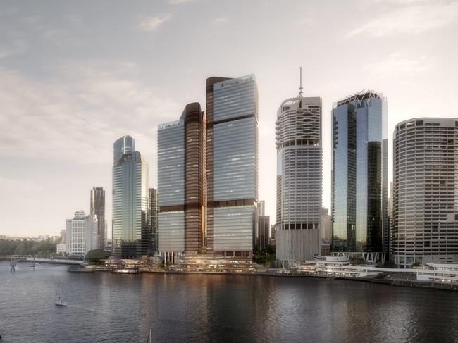 Artists impression of the Waterfront Brisbane project by Dexus