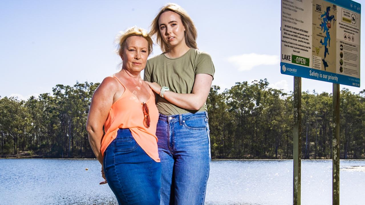 Danielle Dipple with daughter Tori, 24. The mum, who is undergoing chemotherapy, saved two men from drowning at Lake Kurwongbah last Tuesday. Picture: Nigel Hallett