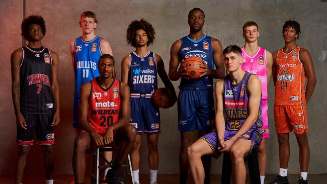 NBL24’s crop of Next Stars AJ Johnson, Rocco Zikarsky, Alex Sarr, Trentyn Flowers, Ariel Hukporti, Alex Toohey, Maqntas Rubstavicius and Bobi Klintman.