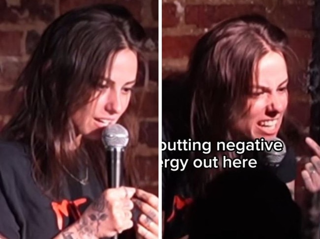 Comedian Natalie Cuomo lashes out at heckler.