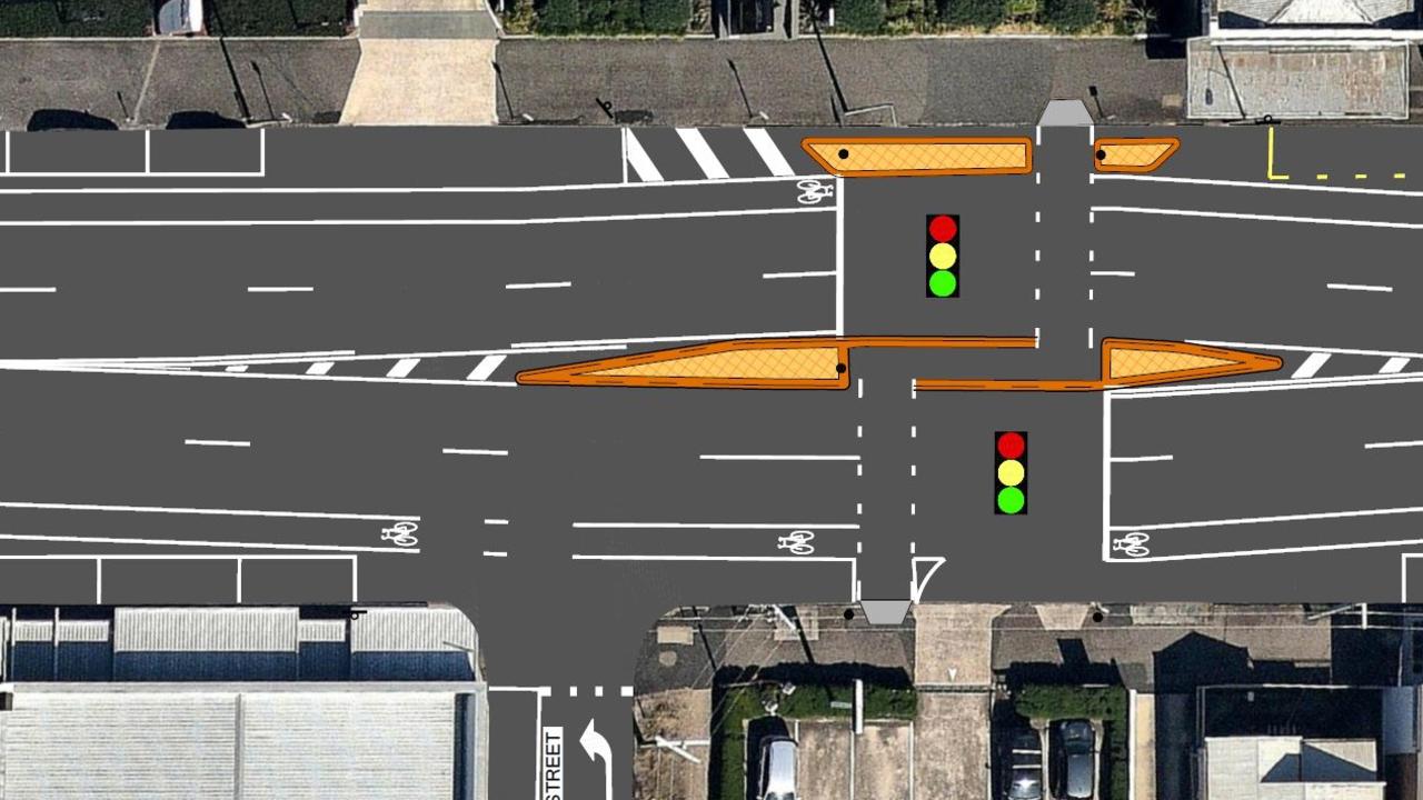 The Ruthven St zebra crossing near Joseph St, which will be upgrade by the Toowoomba Regional Council.