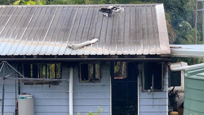 Fire has destroyed a home at Pie Creek on Herron Road in the early hours of May 2, 2021.